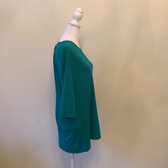 J.Jill Tunic Long Sleeve Top ; Wearever Collection. Petite Medium. Greenish teal - Picture 2 of 7